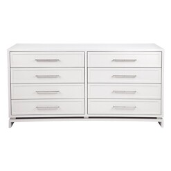 Picture of Pearl Chest of 8 Drawers, Silver MDF White CAFE Lighting & Living