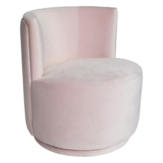 Picture of Pearla Velvet Swivel Chair Baby Pink D&D Design