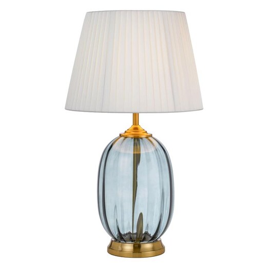 Picture of Perla Glass Base Table Lamp in Blue by Telbix