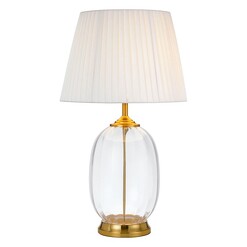 Picture of Perla Glass Base Table Lamp in Off White by Telbix