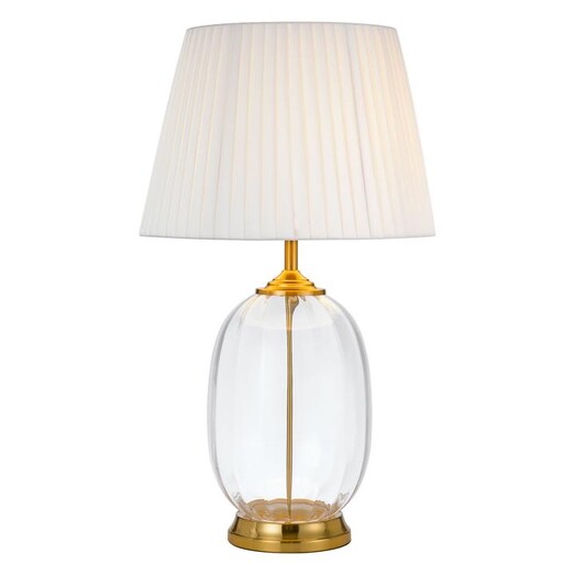 Picture of Perla Glass Base Table Lamp in Off White by Telbix