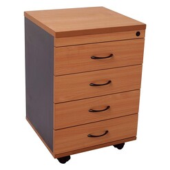 Picture of Personal 4 Drawer Mobile Cabinet, Cherry Melamine Cherry/Ironstone Rapidline