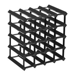 Picture of Pesco 20-Bottle Timber Wine Rack Wood Black Resort Living