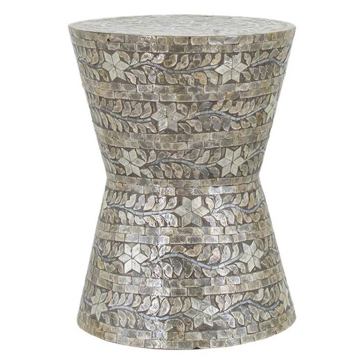 Picture of Pharoh Hourglass Shell Stool in Beige by Phil Bee Interiors