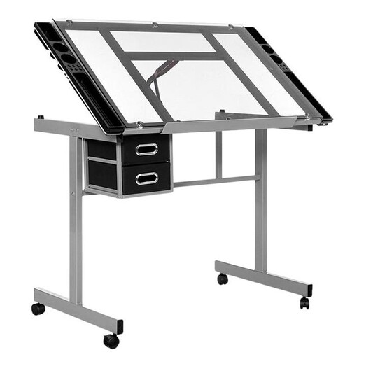 Picture of Phoenixia Adjustable Drawing Desk, Grey Metal Silver Grey Resort Living Picture of Phoenixia Adjustable Drawing Desk, Grey Metal Silver Grey Resort Living