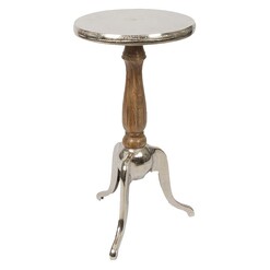 Picture of Pinda Side Table, Small Metal Silver/Natural Casa Uno