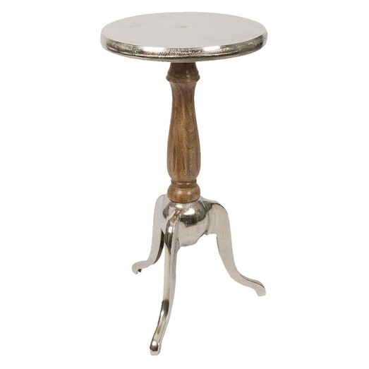 Picture of Pinda Side Table, Small Metal Silver/Natural Casa Uno