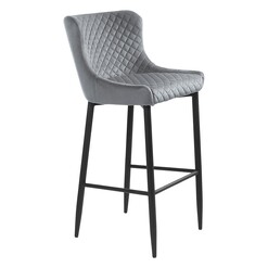 Picture of Piper Velvet Bar Stool in Grey by Iniko