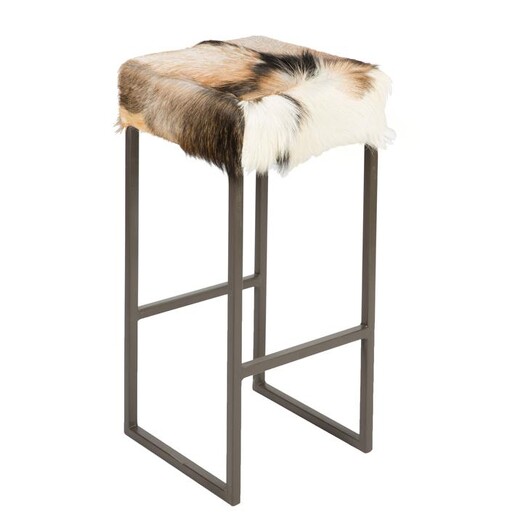 Picture of Piroba Goat Hide Bar Stool in Brown by Casa Uno Picture of Piroba Goat Hide Bar Stool in Brown by Casa Uno