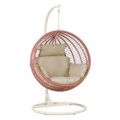 Picture of Pirozzi Woven Hanging Chair in Brown by Vida & Co.