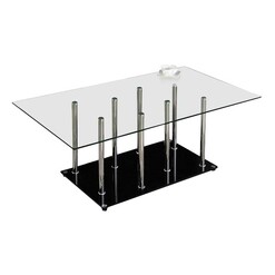 Picture of Polk Glass Top Coffee Table Clear/Black Iniko