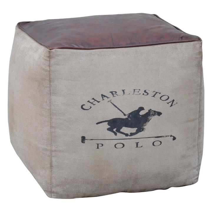Picture of Polo Ottoman in Brown by Phil Bee Interiors