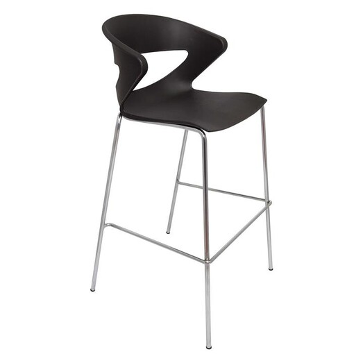Picture of Poly Bar Stool with Chrome Legs Plastic Assorted Rapidline