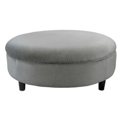 Picture of Pompon Velvet Ottoman in Light Grey by D&D Design