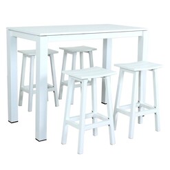 Picture of Popi 5-Piece Aluminium Outdoor Bar Set White Nova Caeli