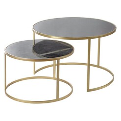 Picture of Porter Marble 2-Piece Nesting Coffee Table Set Assorted Zanui Collection