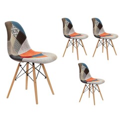 Picture of Portofino Set of 4 Replica Eames Dining Chairs Polyester Resort Living