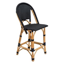 Picture of Positano Rattan Bar Stool in Black by Casa Uno