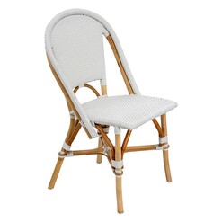 Picture of Positano Rattan Vintage Dining Chair in White by Casa Uno