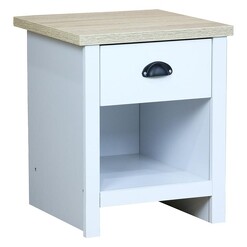 Picture of Potts Side Table with Drawer in White/Oak by U.S Designs