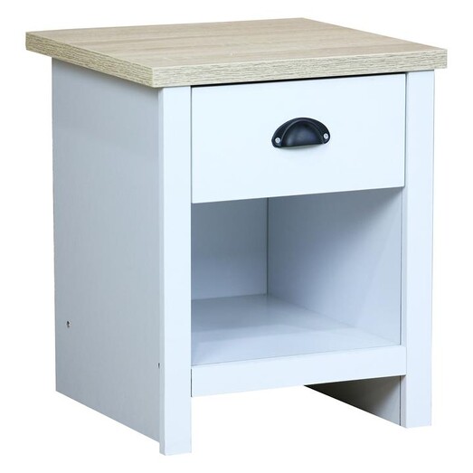 Picture of Potts Side Table with Drawer in White/Oak by U.S Designs