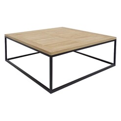 Picture of Prato Coffee Table, Square Wood Bleached Timber/Black Searles Homewares