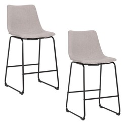 Picture of Prato Set of 2 Waterproof Fabric Bar Stools Light Grey casabona