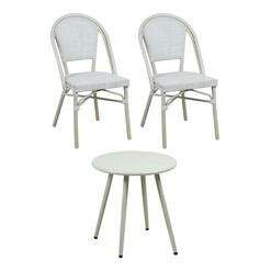 Picture of Presto 3-Piece Outdoor Chair & Table Set Steel White E-living