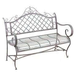 Picture of Provence Outdoor Bench Metal Taupe/Light Green Artisan Homewares