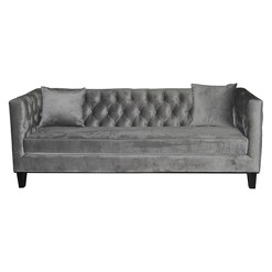 Picture of Provence Upholstered 3 Seater Sofa, Dark Grey Polyester Future Classics Furniture