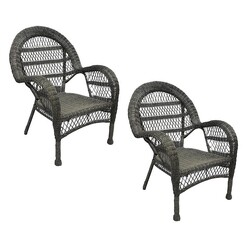 Picture of Province Set of 2 Woven Outdoor Dining Chairs in Grey by The Complete Garden