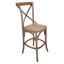 Picture of Provincial Cross Back Oak Bar Stool, Tall Assorted Abide Interiors