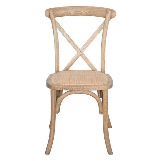 Picture of Provincial Cross Back Rattan & Oak Dining Chair Natural Abide Interiors