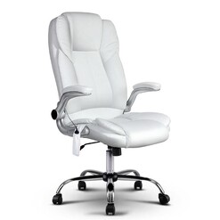 Picture of PU Leather 8 Point Massage Office Chair - White