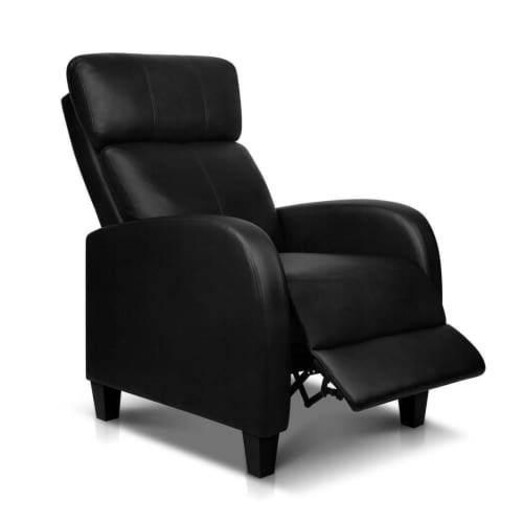 Picture of PU Leather Reclining Armchair - Black Picture of PU Leather Reclining Armchair - Black
