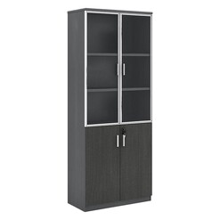 Picture of Pye 4-Door Display Cabinet MDF Purple Teak Iniko