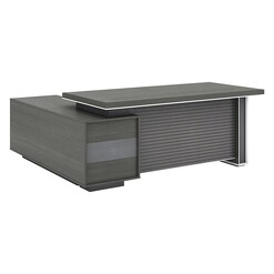 Picture of Pye Reversible Return Executive Office Desk MDF Purple Teak Iniko