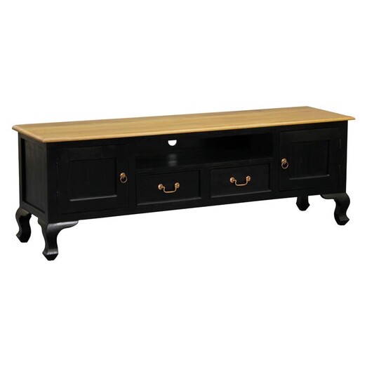 Picture of Queen Ann Timber Entertainment Unit Mahogany Black/Caramel Kayu Estate