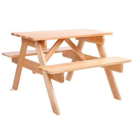Picture of Raffie Kids' Picnic Bench, Natural Wood Big Fun Club Picture of Raffie Kids' Picnic Bench, Natural Wood Big Fun Club