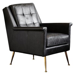Picture of Raffy Armchair Leather Black Castle Road Interiors