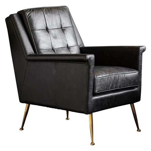 Picture of Raffy Armchair Leather Black Castle Road Interiors