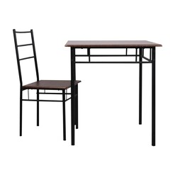 Picture of Ralno 3-Piece Dining Table & Chair Set Metal Walnut/Black Resort Living