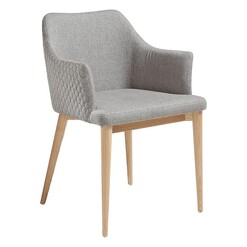 Picture of Ramiro Quilted Dining Chair in Light Grey by Vida & Co.