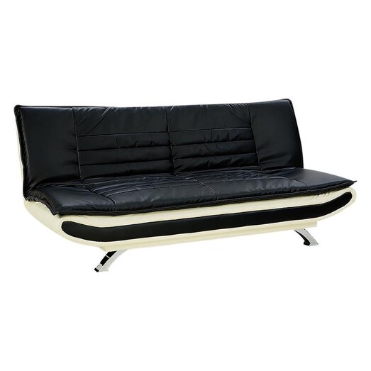 Picture of Randi 3-Seater Faux Leather Sofa Bed Black Unique Home
