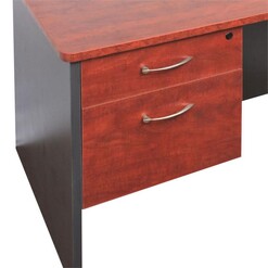 Picture of Rapid Manager Fixed Pedestal Desk, 2 Drawer Melamine Appletree/Ironstone Rapidline