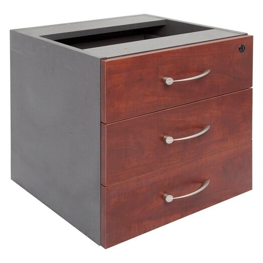Picture of Rapid Manager Fixed Pedestal Desk, 3 Drawer Melamine Appletree/Ironstone Rapidline