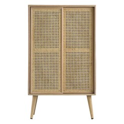 Picture of Rattan & Pine Sliding Door Display Cabinet Natural Timber Phil Bee Interiors