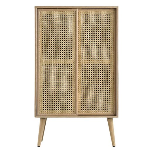Picture of Rattan & Pine Sliding Door Display Cabinet Natural Timber Phil Bee Interiors