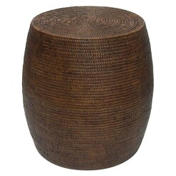 Picture of Rattan Drum Stool White Wash Satara