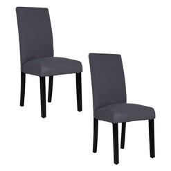 Picture of Ray Set of 2 Upholstered Dining Chairs in Dark Grey by Dover Mason